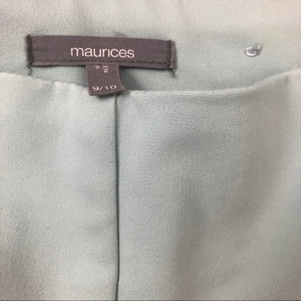 Maurice’s Mint Green Shorts Side Zipper Pockets Size 9 - Picture 5 of 6
